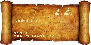 Lauf Lili névjegykártya