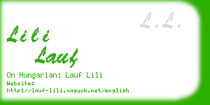 lili lauf business card